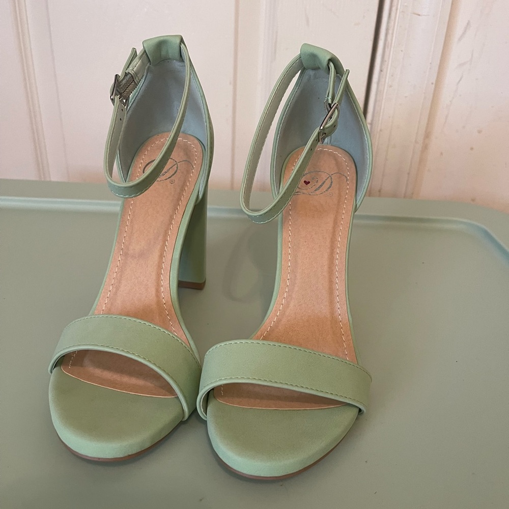 Mint Strappy Heels size 6.5